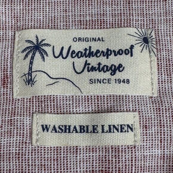 Weatherproof Vintage Mens Shirt XX-Large Red Short Sleeve Button Down - Picture 7 of 10